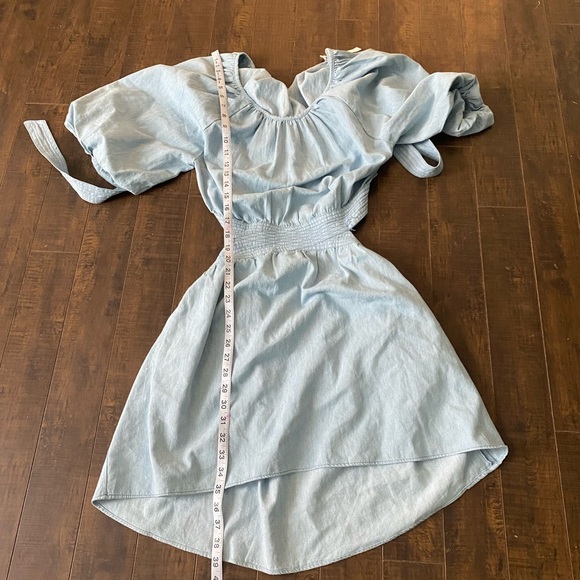 Love The Label Anthropologie Blue Denim Chambray nightgown cutout dress - Picture 5 of 14